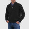 Textured Knit Half-Zip Sweater with Stand Collar for Men