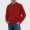 Textured Knit Half-Zip Sweater with Stand Collar for Men