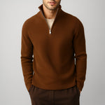 Ribbed Knit Merino Wool Turtleneck Sweater for Men