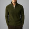 Ribbed Knit Merino Wool Turtleneck Sweater for Men - Green