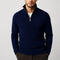 Ribbed Knit Merino Wool Turtleneck Sweater for Men - Blue