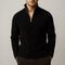 Ribbed Knit Merino Wool Turtleneck Sweater for Men - Black
