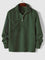 Ribbed Knit Polo Shirt for Men - Army Green