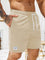 Ribbed Knit Shorts with Welt Pockets for Men - Apricot