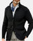 Ribbed Knit Stand Collar Cardigan for Men - Black