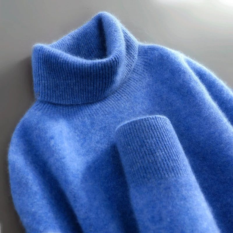 Brushed Knit Turtleneck Sweater for Men
