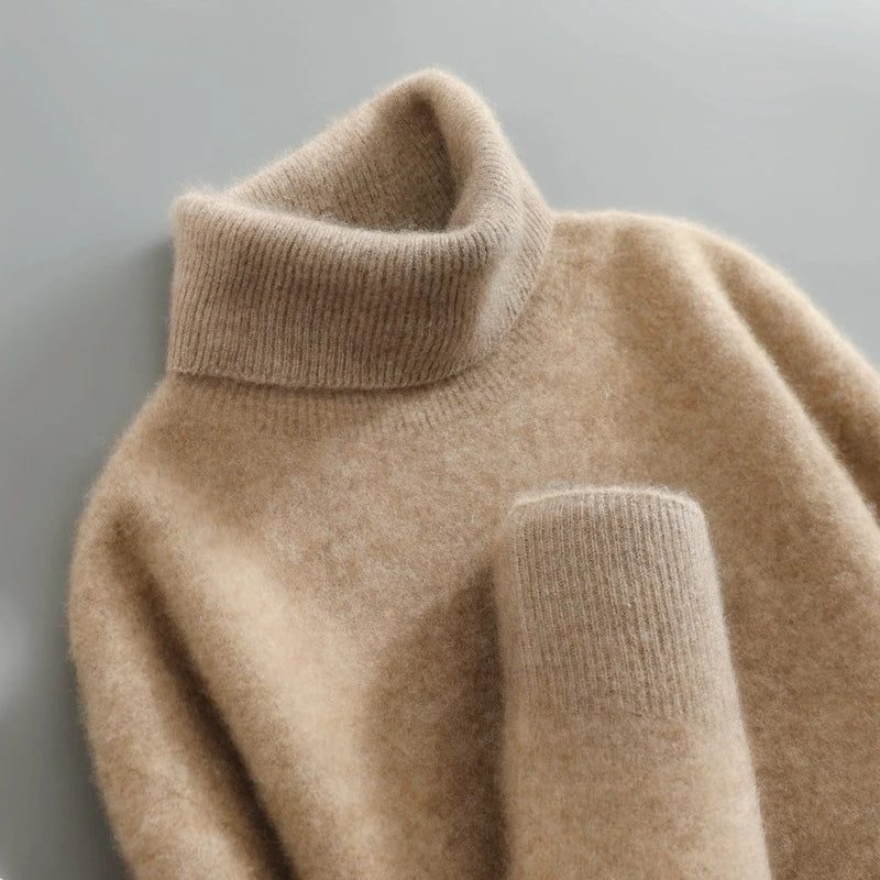 Brushed Knit Turtleneck Sweater for Men