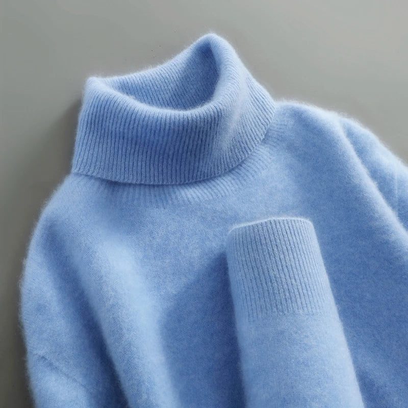 Brushed Knit Turtleneck Sweater for Men