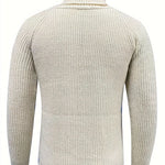 Ribbed Knit Winter Turtleneck Sweater for Men - View 3