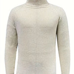 Ribbed Knit Winter Turtleneck Sweater for Men - View 5