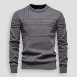 Ribbed Panel Crew Neck Sweater for Men