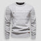 Ribbed Panel Crew Neck Sweater for Men - Light Gray