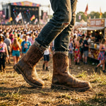 Round Toe Mid Calf Cowboy Boots for Men - View 14