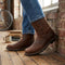 Round Toe Mid Calf Cowboy Boots for Men - Brown