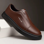 Round Toe Slip-On Sneakers for Men - Brown