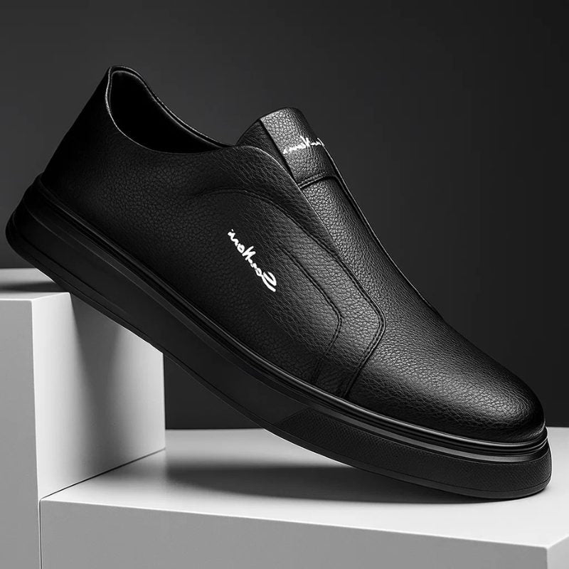 Round Toe Slip-On Sneakers for Men - Black