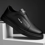 Round Toe Slip-On Sneakers for Men - Black