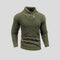 Shawl Collar Basketweave Knit Sweater with Buttons for Men - Green