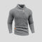 Shawl Collar Basketweave Knit Sweater with Buttons for Men - Gray