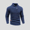 Shawl Collar Basketweave Knit Sweater with Buttons for Men - Blue