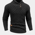 Shawl Collar Basketweave Knit Sweater with Buttons for Men - View 8