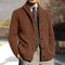Shawl Collar Button-Up Knit Cardigan with Pockets for Men - Dark brown