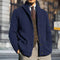 Shawl Collar Button-Up Knit Cardigan with Pockets for Men - Navy blue