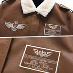 Sherpa Collar Faux Leather Bomber Jacket for Men - View 13