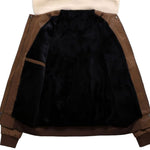 Sherpa Collar Faux Leather Bomber Jacket for Men - View 15