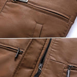 Sherpa Collar Faux Leather Bomber Jacket for Men - View 17