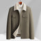 Sherpa Lined Button-Up Winter Jacket with Flap Pockets for Men