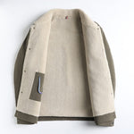 Sherpa Lined Button-Up Winter Jacket with Flap Pockets for Men - View 3
