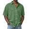 Short Sleeve Button-Down Denim Shirt for Men - Light Green