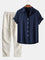 Short Sleeve Button-Down Shirt for Men - Navy blau