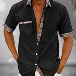 Short Sleeve Stand Collar Button-Down Shirt for Men - View 2