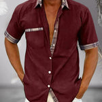 Short Sleeve Stand Collar Button-Down Shirt for Men - View 9