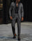 Single-Button Shawl Collar Two-Piece Suit for Men - Dark Gray