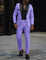 Single-Button Shawl Collar Two-Piece Suit for Men - Lavender
