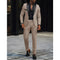 Single-Button Shawl Collar Two-Piece Suit for Men - Beige