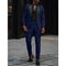 Single-Button Shawl Collar Two-Piece Suit for Men - Navy Blue