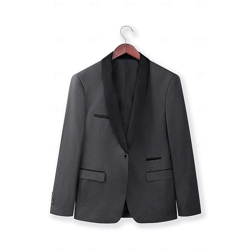 Single-Button Shawl Collar Two-Piece Suit for Men - View 15