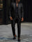 Single-Button Shawl Collar Two-Piece Suit for Men - Black