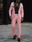 Single-Button Shawl Collar Two-Piece Suit for Men - Pink