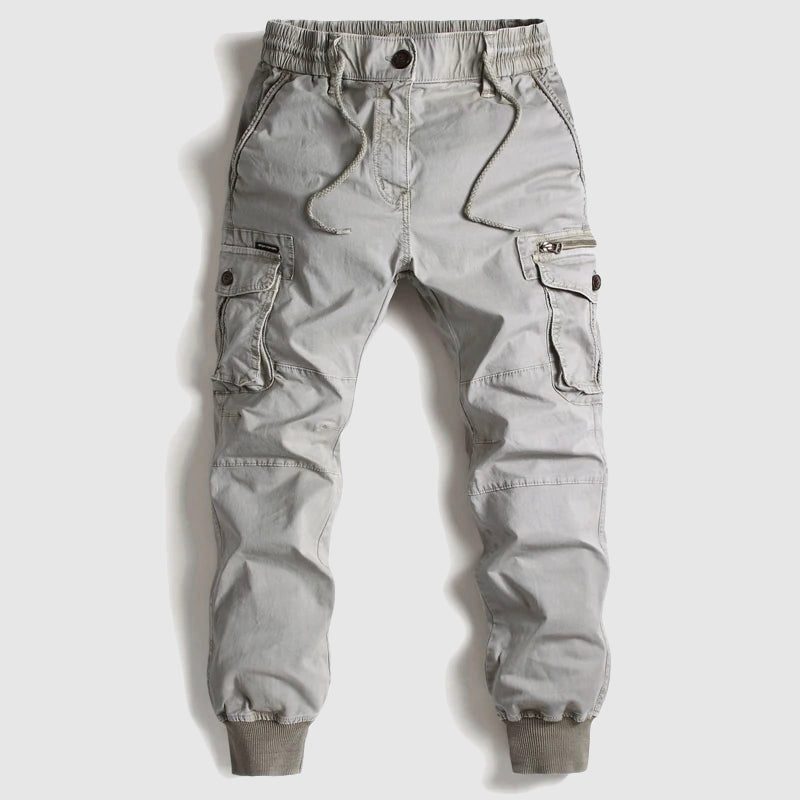 Slim Fit Cargo Trousers for Men - Grey