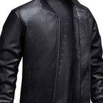 Slim Fit Faux Leather Bomber Jacket for Men - View 3