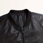 Slim Fit Faux Leather Bomber Jacket for Men - View 7