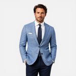 Slim Fit Linen Blazer for Men - Blue