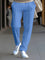 Slim Fit Pants with Seam Detail for Men - Blue