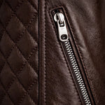 Slim Fit Stand Collar Biker Leather Jacket with Zip Pockets for Men - View 22