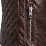 Slim Fit Stand Collar Biker Leather Jacket with Zip Pockets for Men - View 23